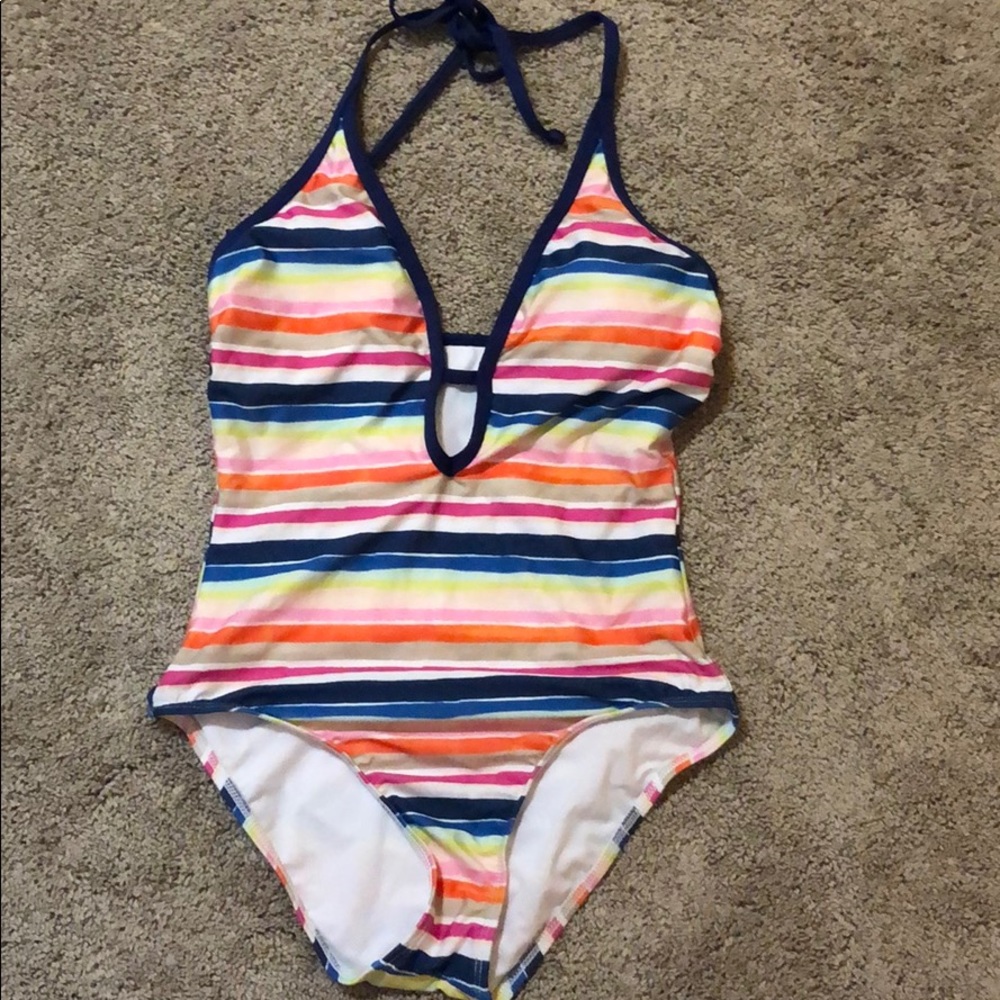 Splendid striped one piece swimsuit